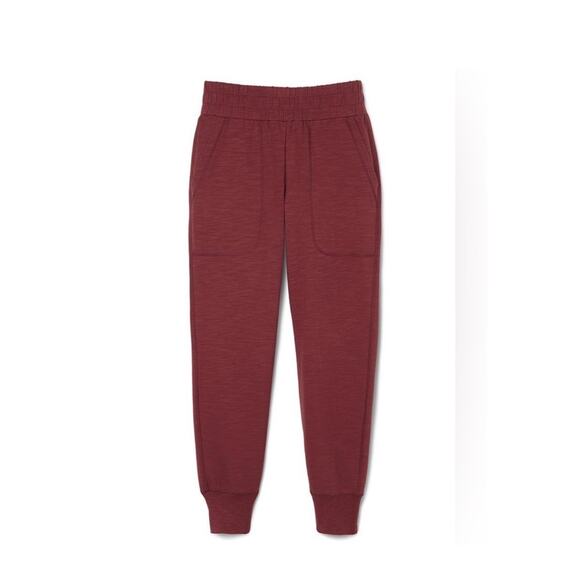 CAbi Burgundy Jogger Pants Soft Knit Elastic Waist Women’s M Loungewear Travel - Picture 2 of 7